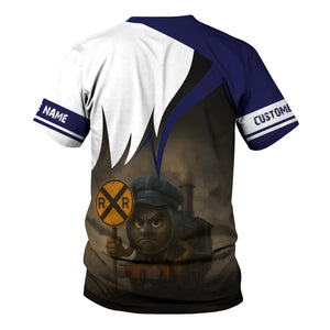 Railspirit Personalized CSX Transportation Railroad T-Shirt Angry Train Shirt Gift Idea For Train Lover