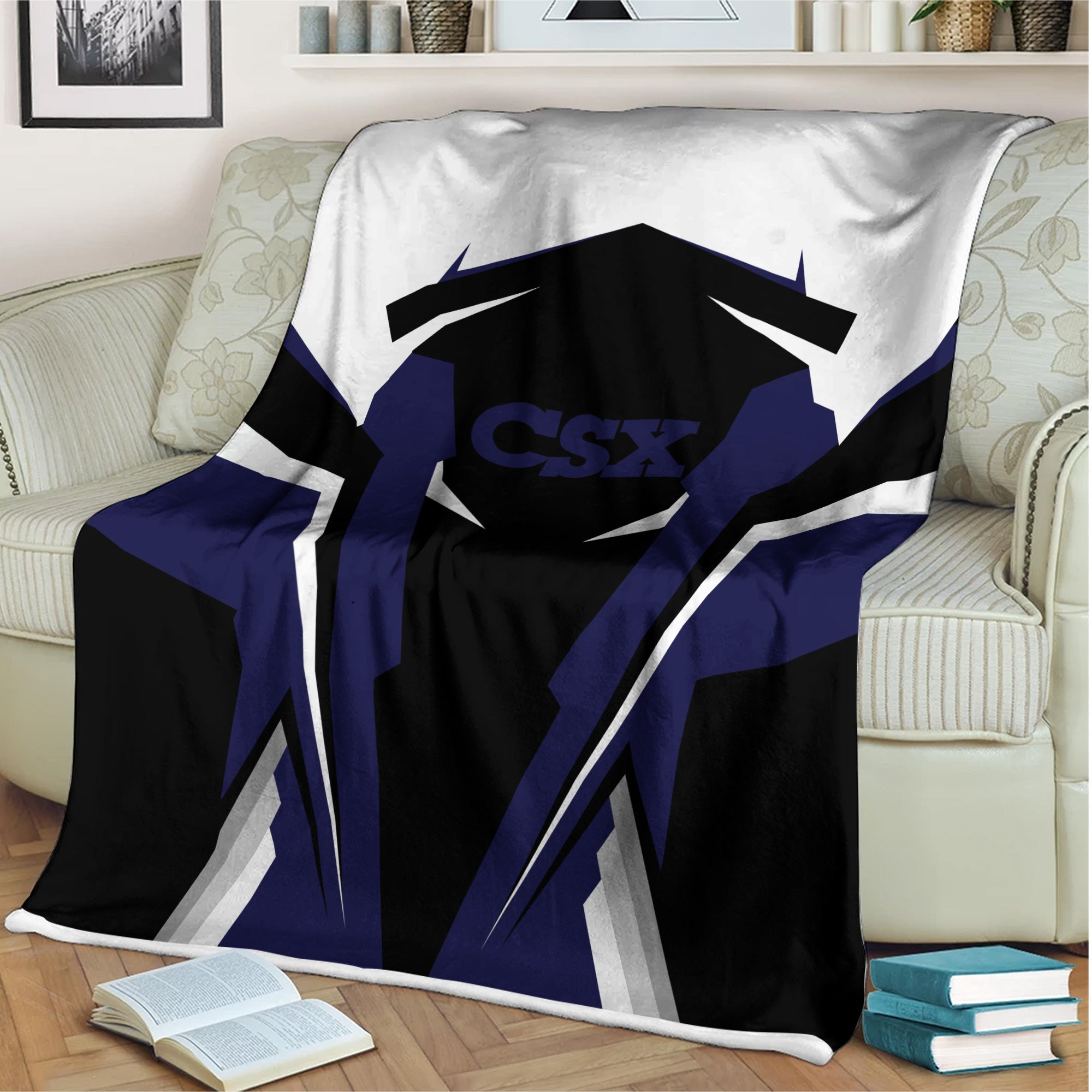 Railspirit Personalized CSX Transportation Railroad Blanket Strong Line Train Blanket Gift Idea For Train Lover