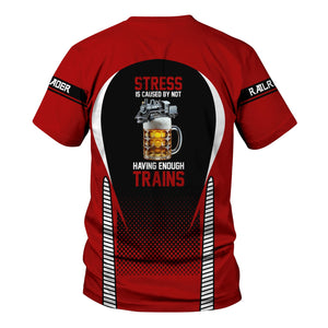 Railspirit Personalized Monon Railroad T Shirt Stress Is Caused By Not Having Enough Trains Shirt All Over Print