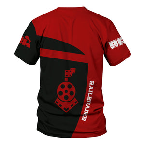 Railspirit Personalized Monon Railroad T-Shirt All Aboard Steam Train Movie Projector Style Shirt