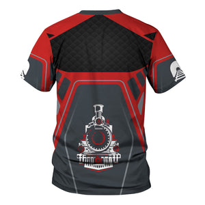 Railspirit Personalized Bangor And Aroostook Railroad T-Shirt Steam Locomotive Engine Graphic Train Shirt All Over Print