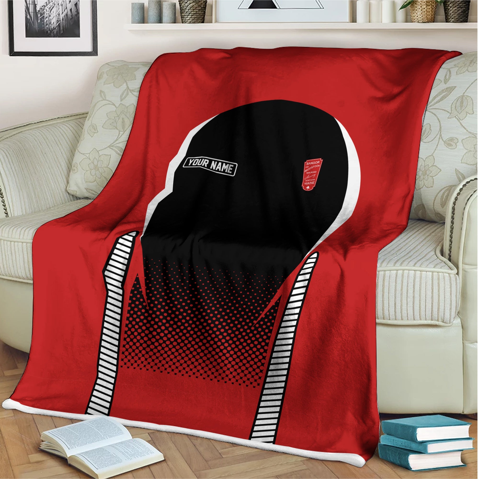 Railspirit Personalized Bangor And Aroostook Railroad Blanket Train Blanket Gift Idea For Train Lover