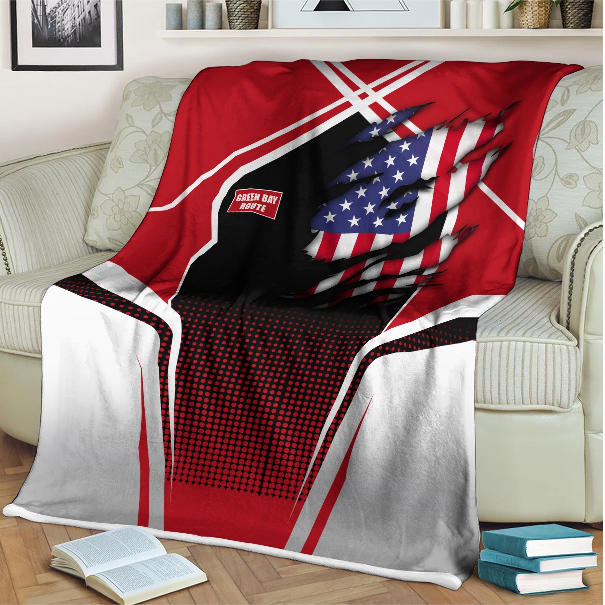 Railspirit Personalized Green Bay & Western Railroad Blanket American Vintage All Over Printed Blanket