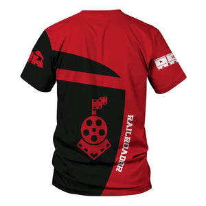 Railspirit Personalized Green Bay & Western Railroad T-Shirt All Aboard Steam Train Movie Projector Style Shirt
