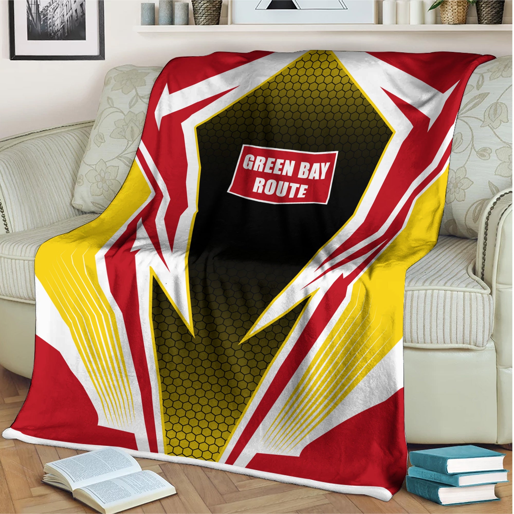 Railspirit Green Bay & Western Railroad Blanket Lightning Graphic Style Blanket Gift Idea For Train Lover