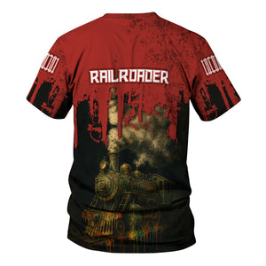 Railspirit Personalized New Hope Railroad T-Shirt Vintage Train Art Style Shirt For Locomotive Fans