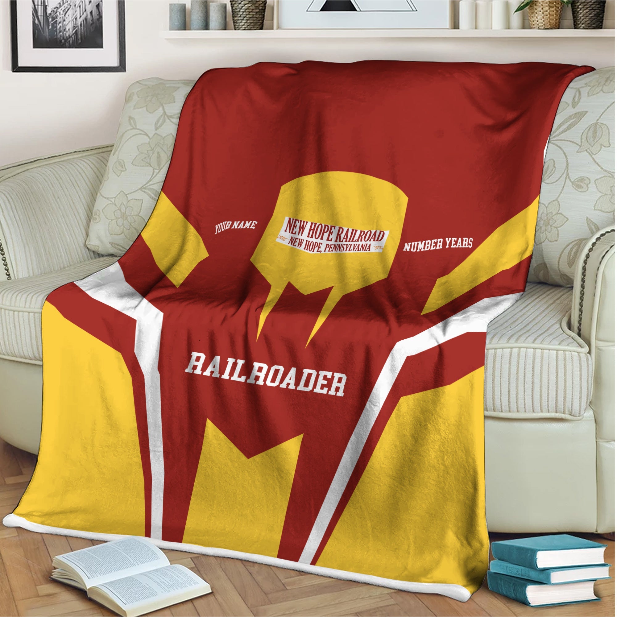 Railspirit Personalized New Hope Railroad Blanket Custom Year Railroader Gift Idea For Train Lover