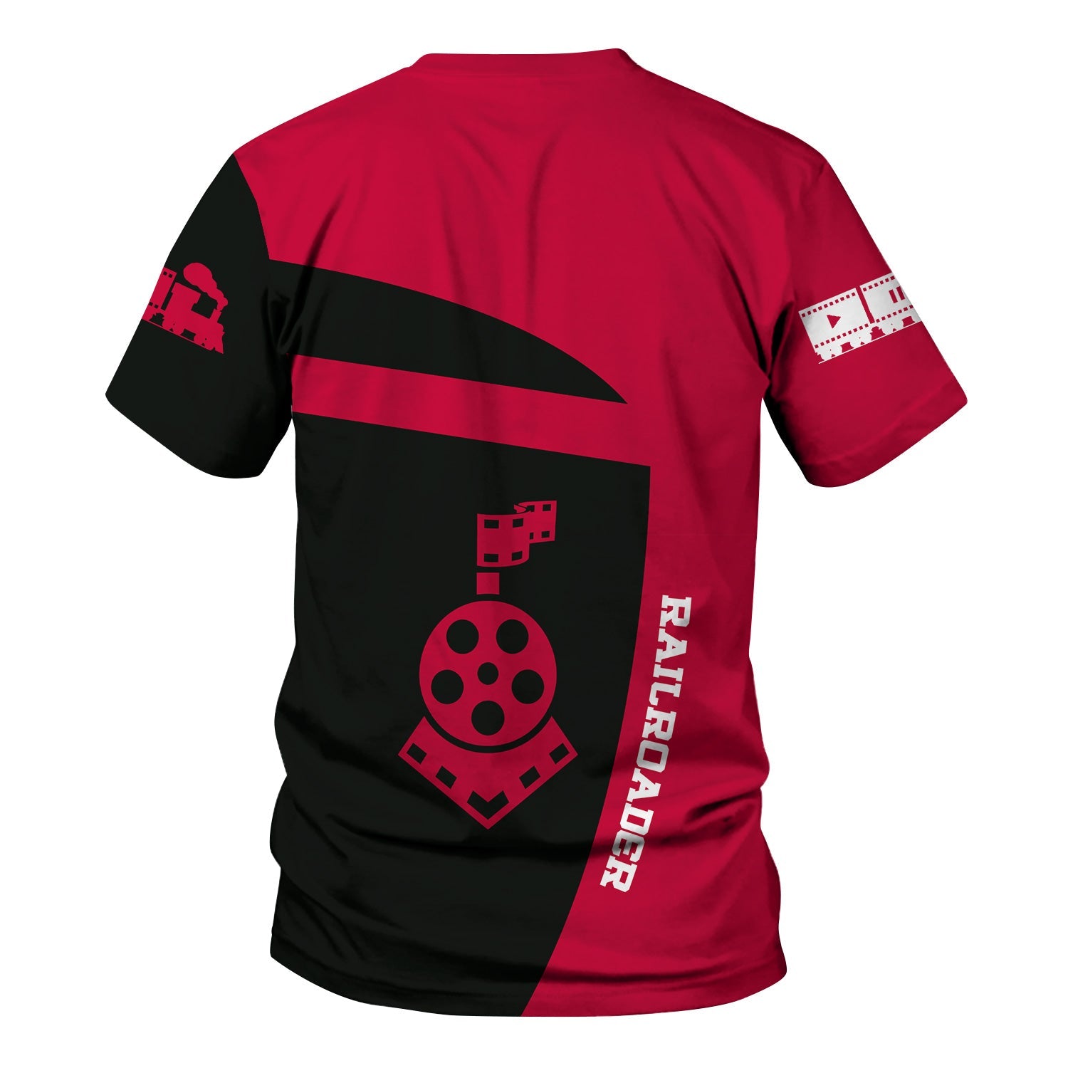 Railspirit Personalized Canadian Pacific Railroad T-Shirt All Aboard Steam Train Movie Projector Style Shirt