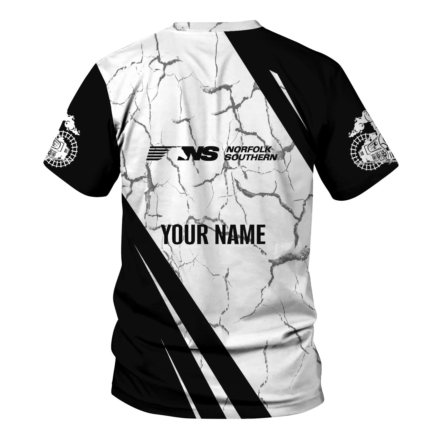 Railspirit Personalized Norfolk Southern Railway T-Shirt Crackle Texture Style Shirt For Trackhead