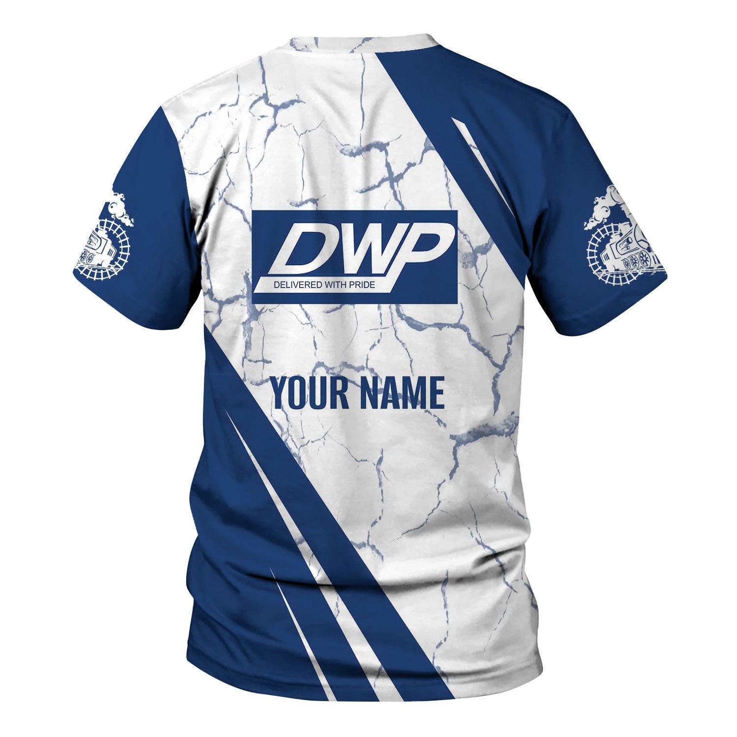 Railspirit Personalized Duluth, Winnipeg and Pacific Railway T-Shirt Crackle Texture Style Shirt For Trackhead
