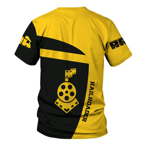 Railspirit Personalized Central of Georgia Railway T-Shirt All Aboard Steam Train Movie Projector Style Shirt