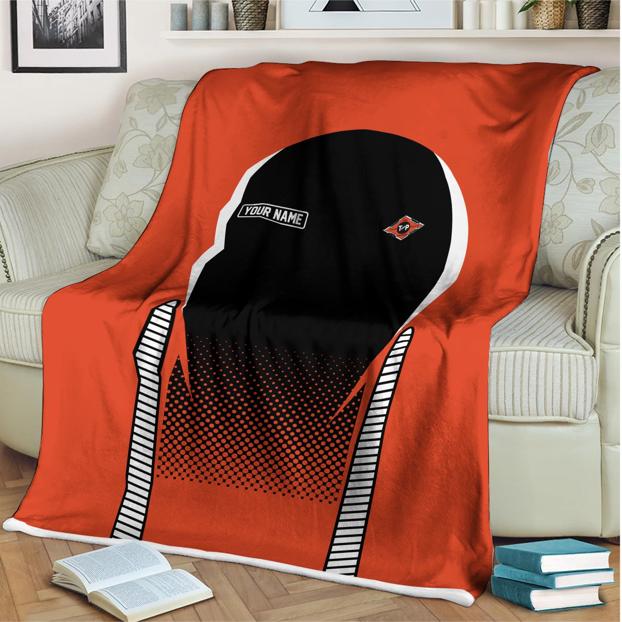 Railspirit Personalized Texas and Pacific Railway Blanket Train Blanket Gift Idea For Train Lover