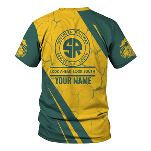 Railspirit Personalized Southern Railway U.S T-Shirt Crackle Texture Style SOU Shirt For Trackhead