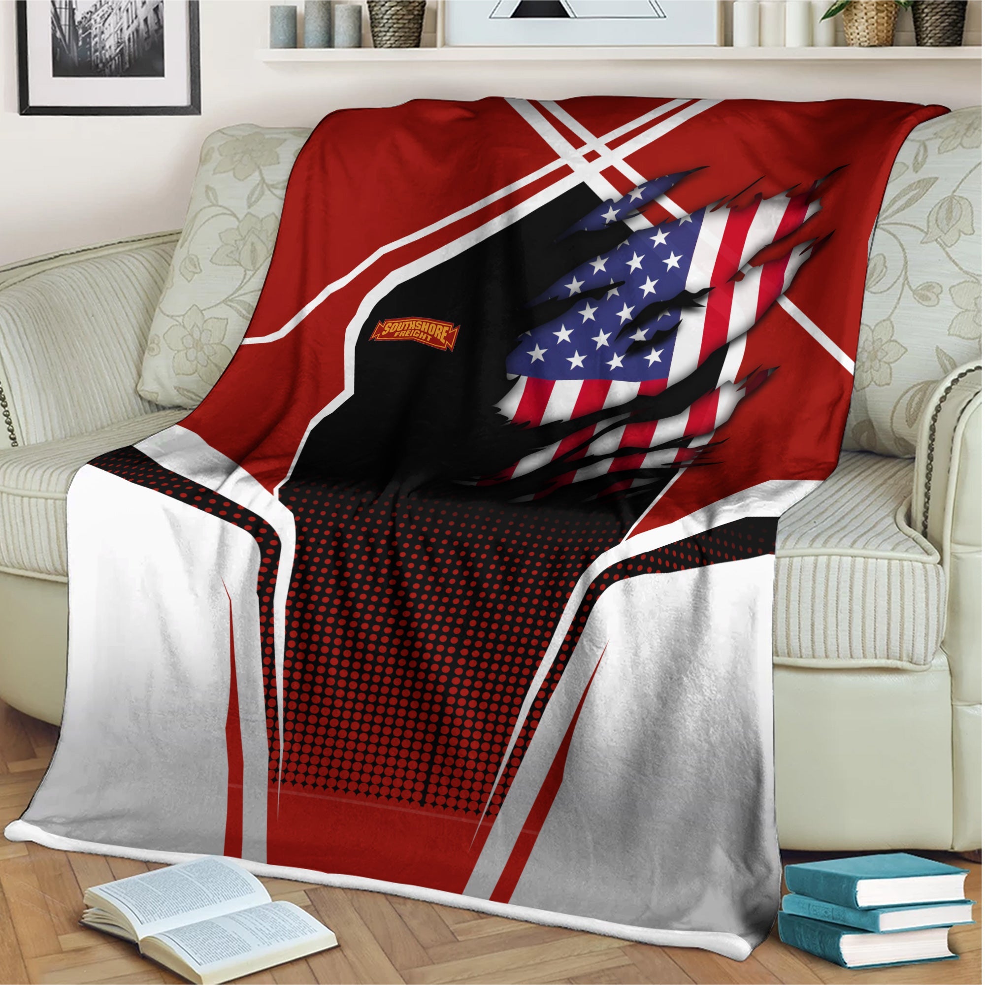 Railspirit Personalized Chicago South Shore and South Bend Railroad Blanket American Vintage All Over Printed Blanket