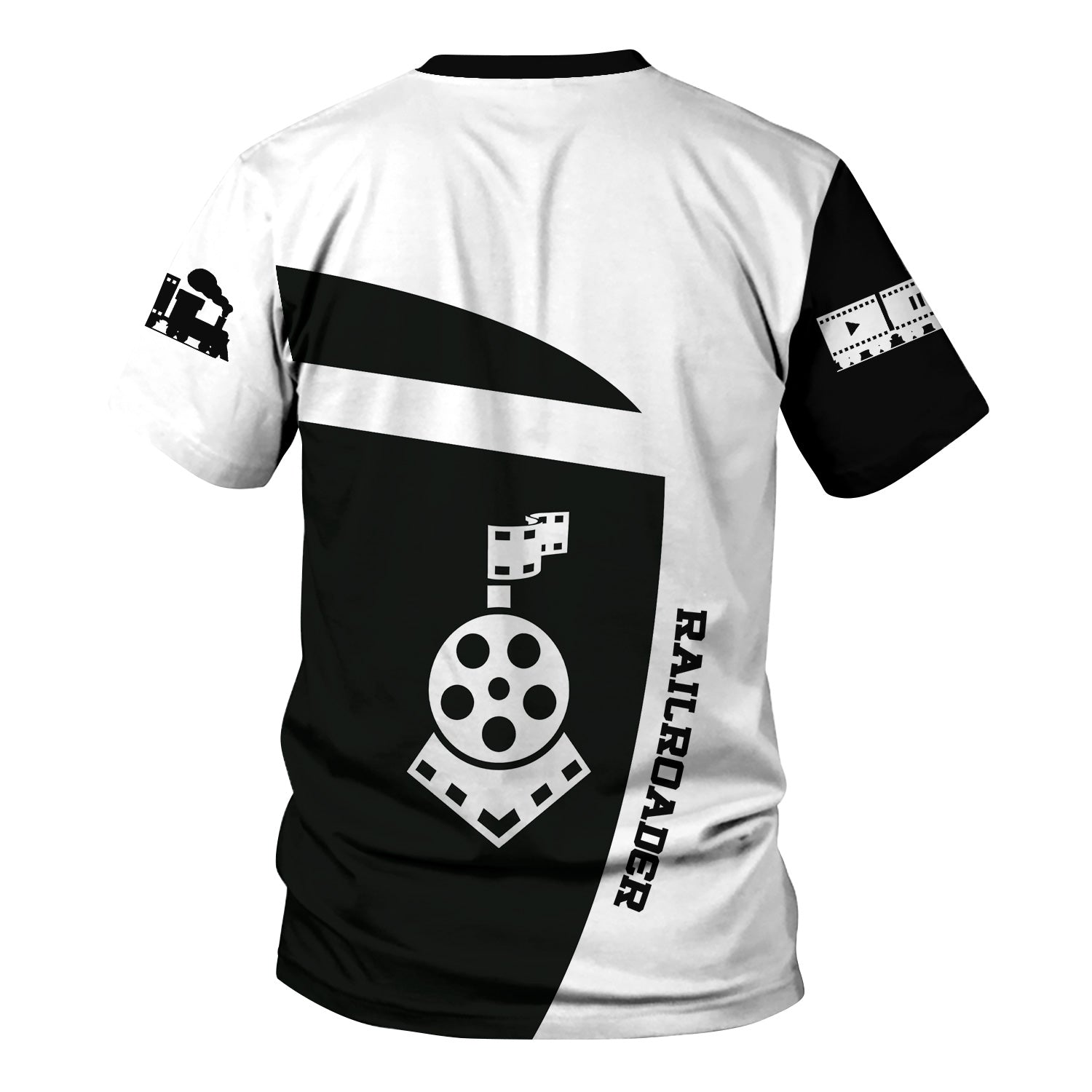 Railspirit Personalized Union Electric Railway T-Shirt All Aboard Steam Train Movie Projector Style Shirt