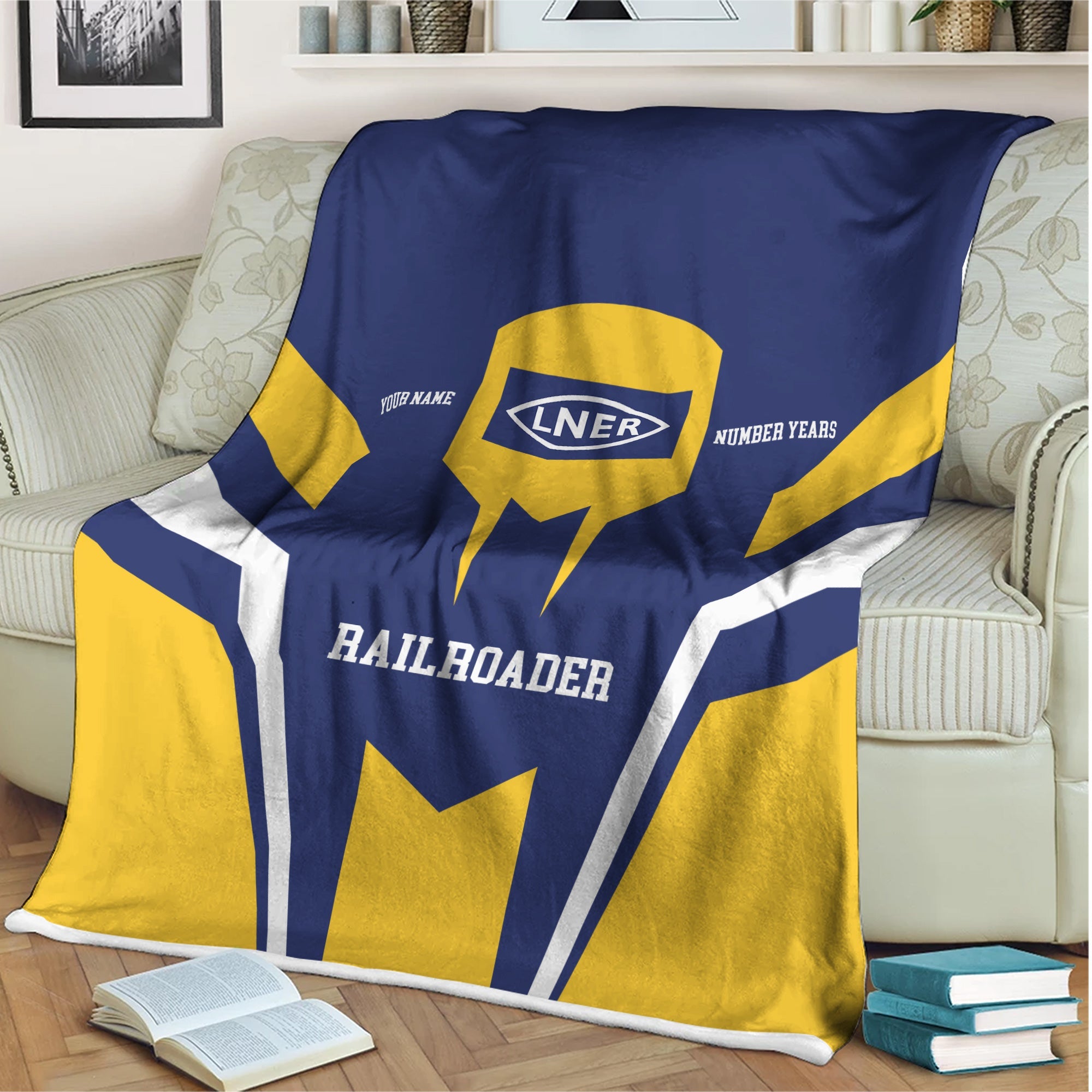 Railspirit Personalized London and North Eastern Railway Blanket Custom Year Railroader Gift Idea For Train Lover