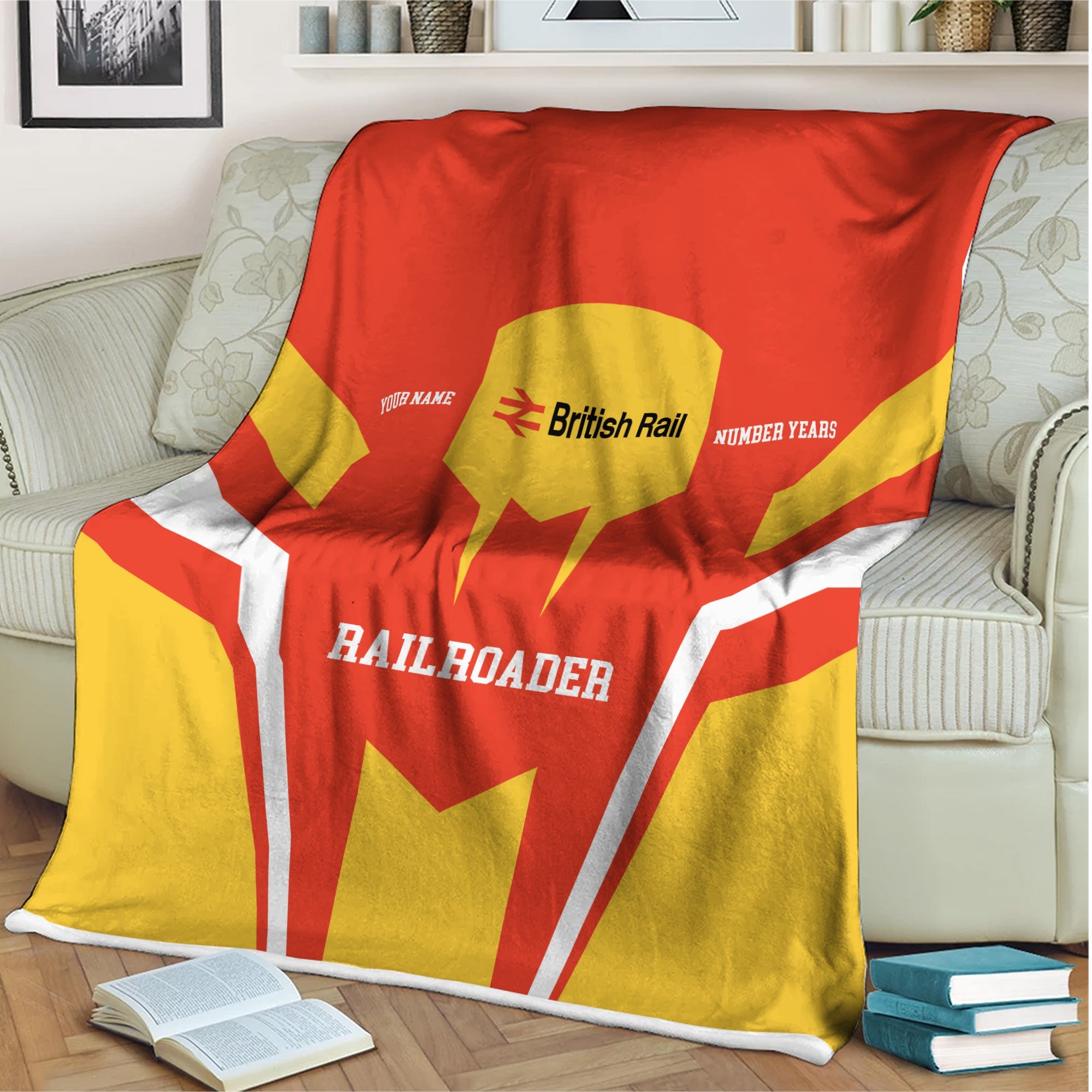 Railspirit Personalized British Railway Blanket Custom Year Railroader Gift Idea For Train Lover