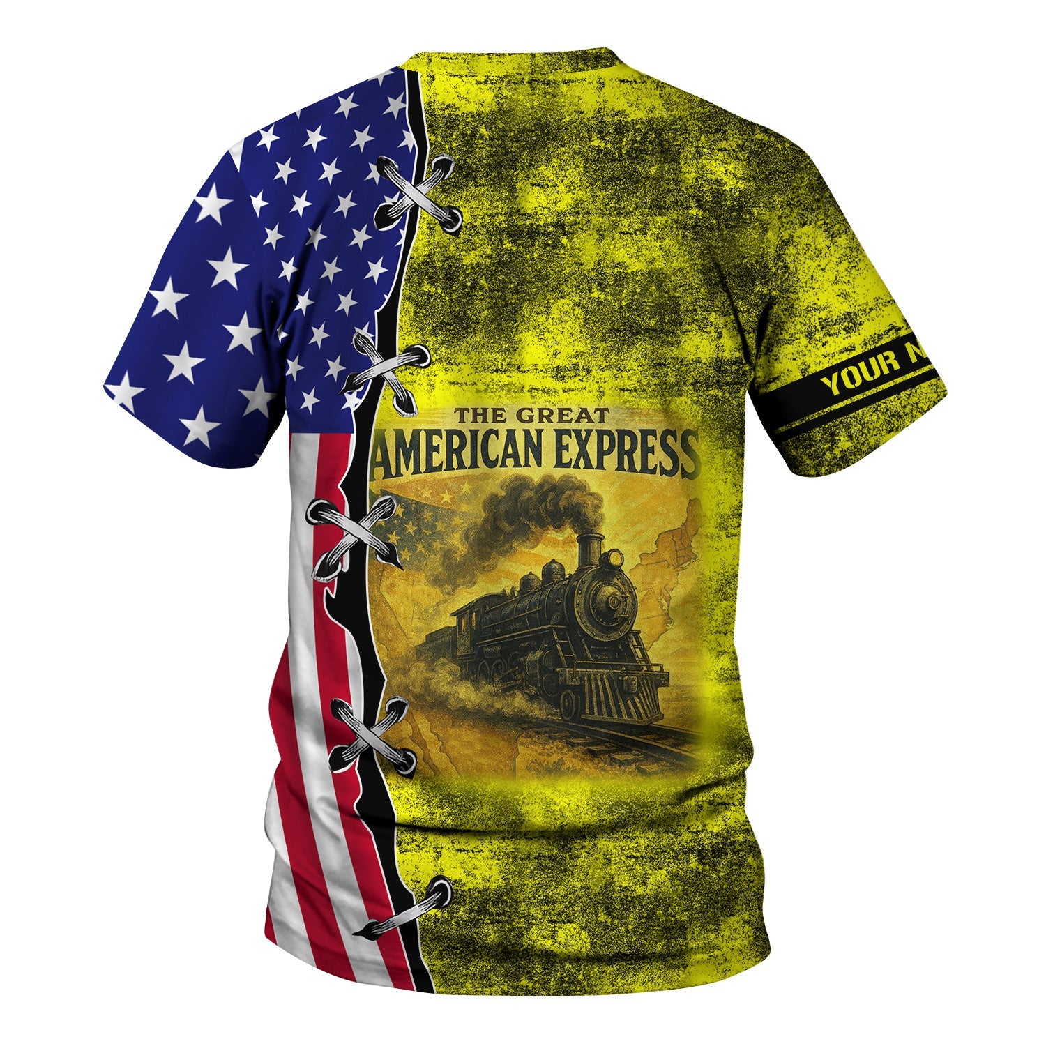 Railspirit Personalized Iowa Interstate Railroad T-Shirt Retro American Express Train With USA Flag IAIS Shirt
