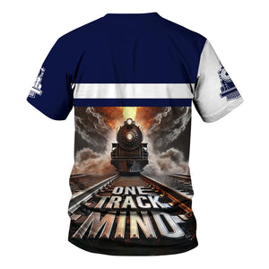 Railspirit Personalized CNJ Jersey Central Railroad T Shirt One Track Mind Train Printed Shirt