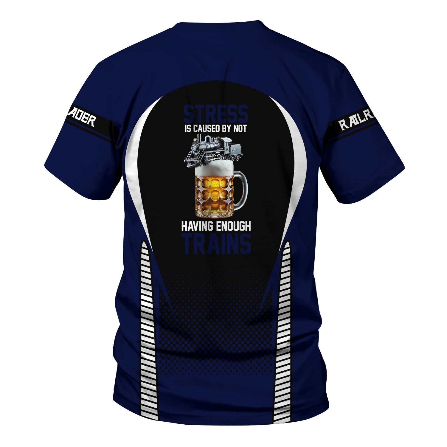 Railspirit Personalized CNJ Jersey Central Railroad T Shirt Stress Is Caused By Not Having Enough Trains Shirt All Over Print