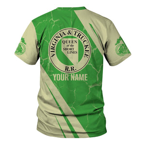Railspirit Personalized Virginia & Truckee Railroad T-Shirt Crackle Texture Style Shirt For Trackhead