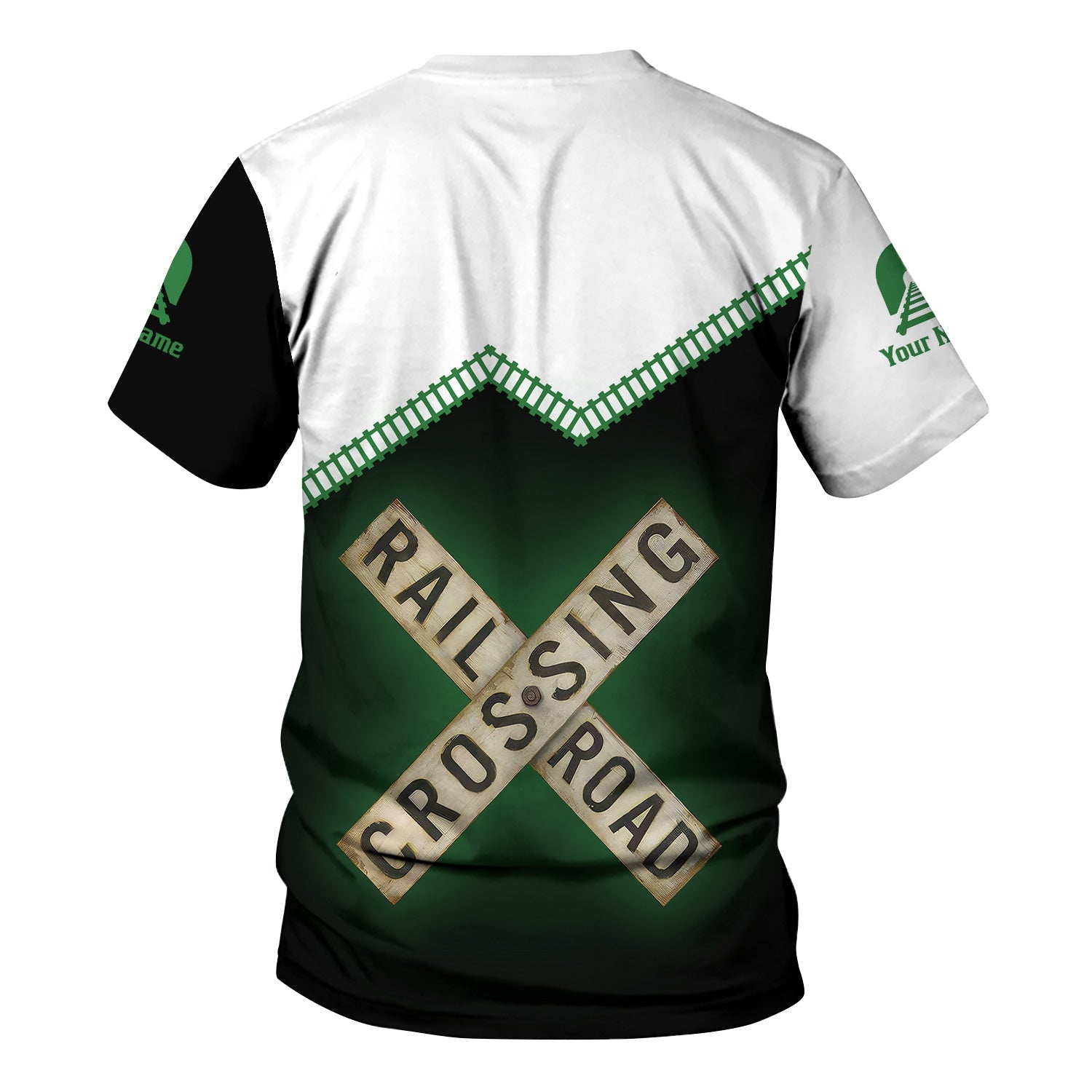 Railspirit Personalized Burlington Northern Railroad T Shirt Railroad Crossing Printed Train Track Shirt