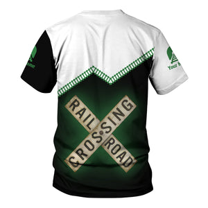 Railspirit Personalized Burlington Northern Railroad T Shirt Railroad Crossing Printed Train Track Shirt