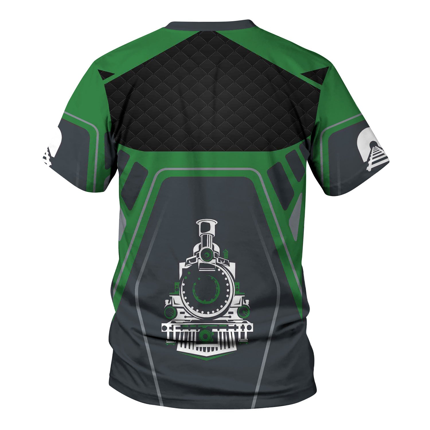 Railspirit Personalized Burlington Northern Railroad T-Shirt Steam Locomotive Engine Graphic Train Shirt All Over Print