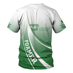 Railspirit Personalized Burlington Northern Railroad T-Shirt Railway-Themed Style Shirt Gift Idea For Trainspotter