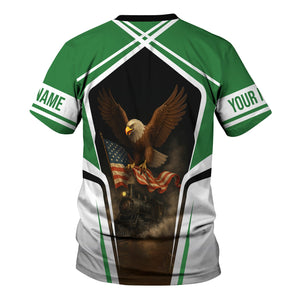 Railspirit Personalized Burlington Northern Railroad T Shirt American Eagle Vintage Train Shirt