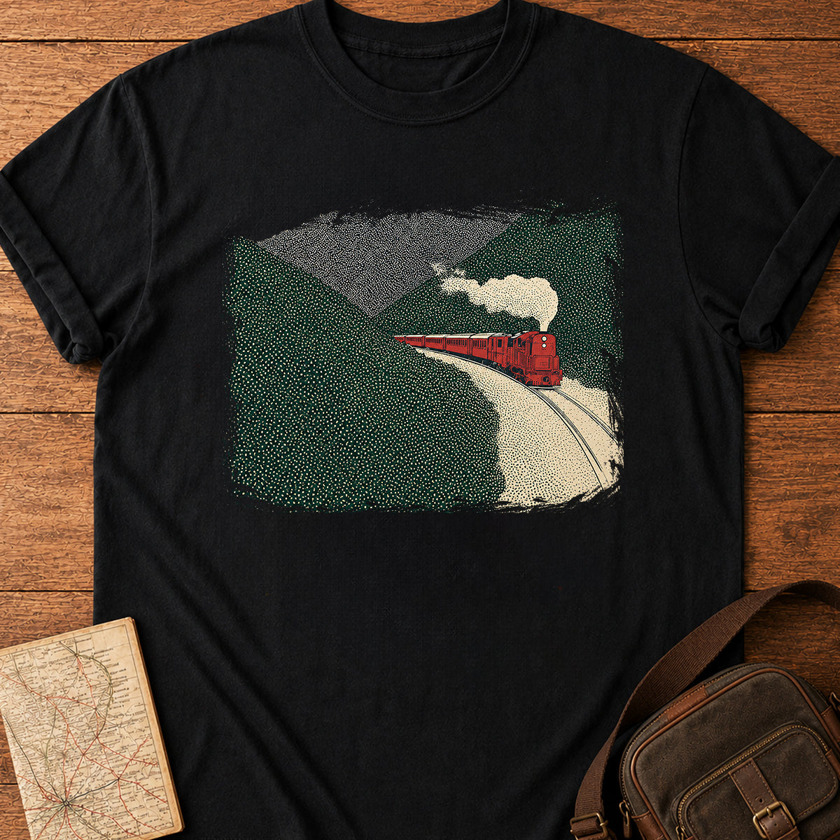 Vintage Locomotive Wanderlust T-shirt