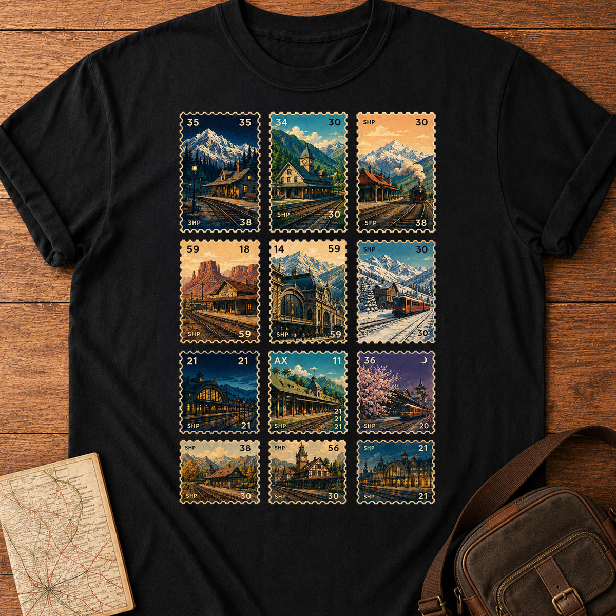 Railway Stamp Collection T-Shirt
