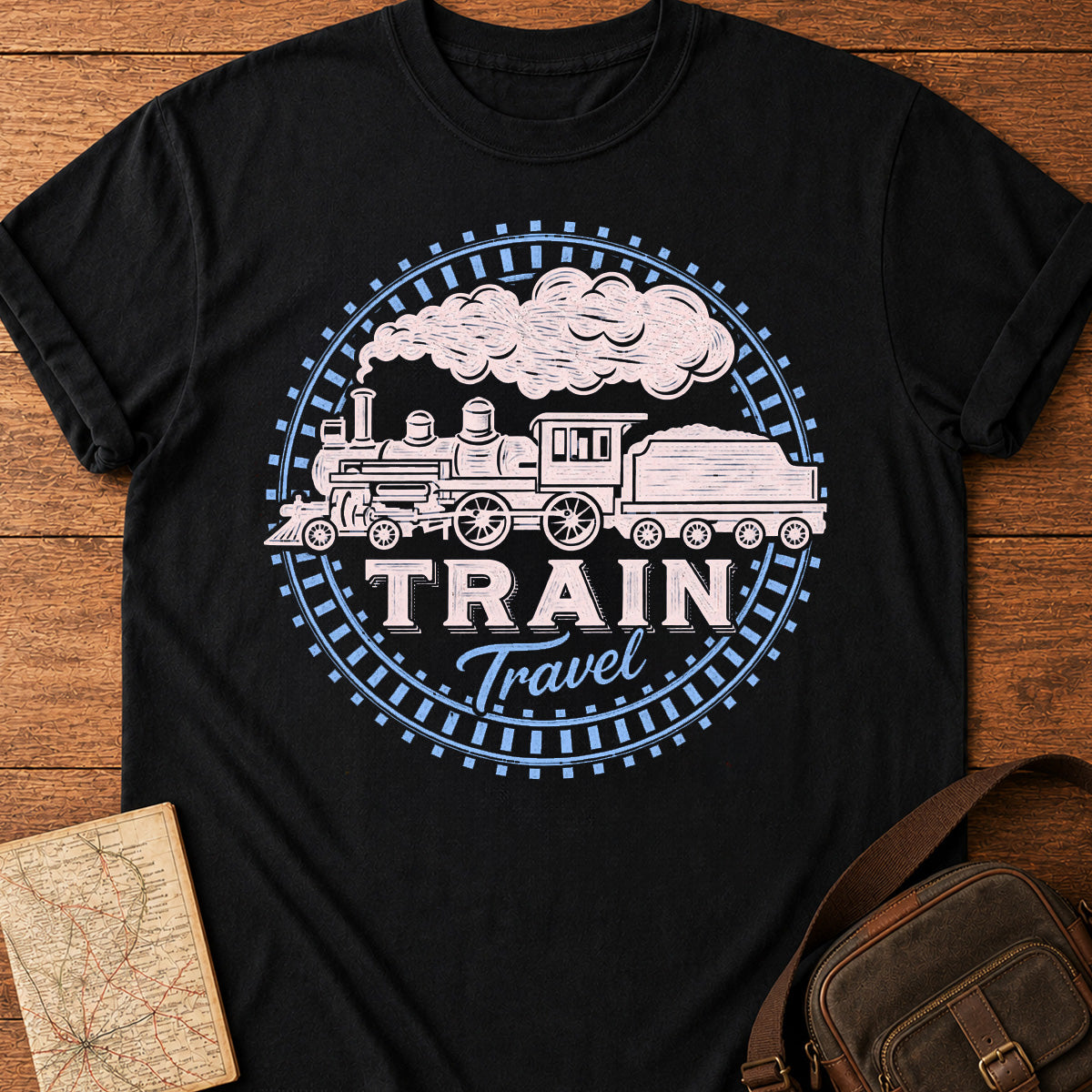 Classic Train Travel Badge T-Shirt