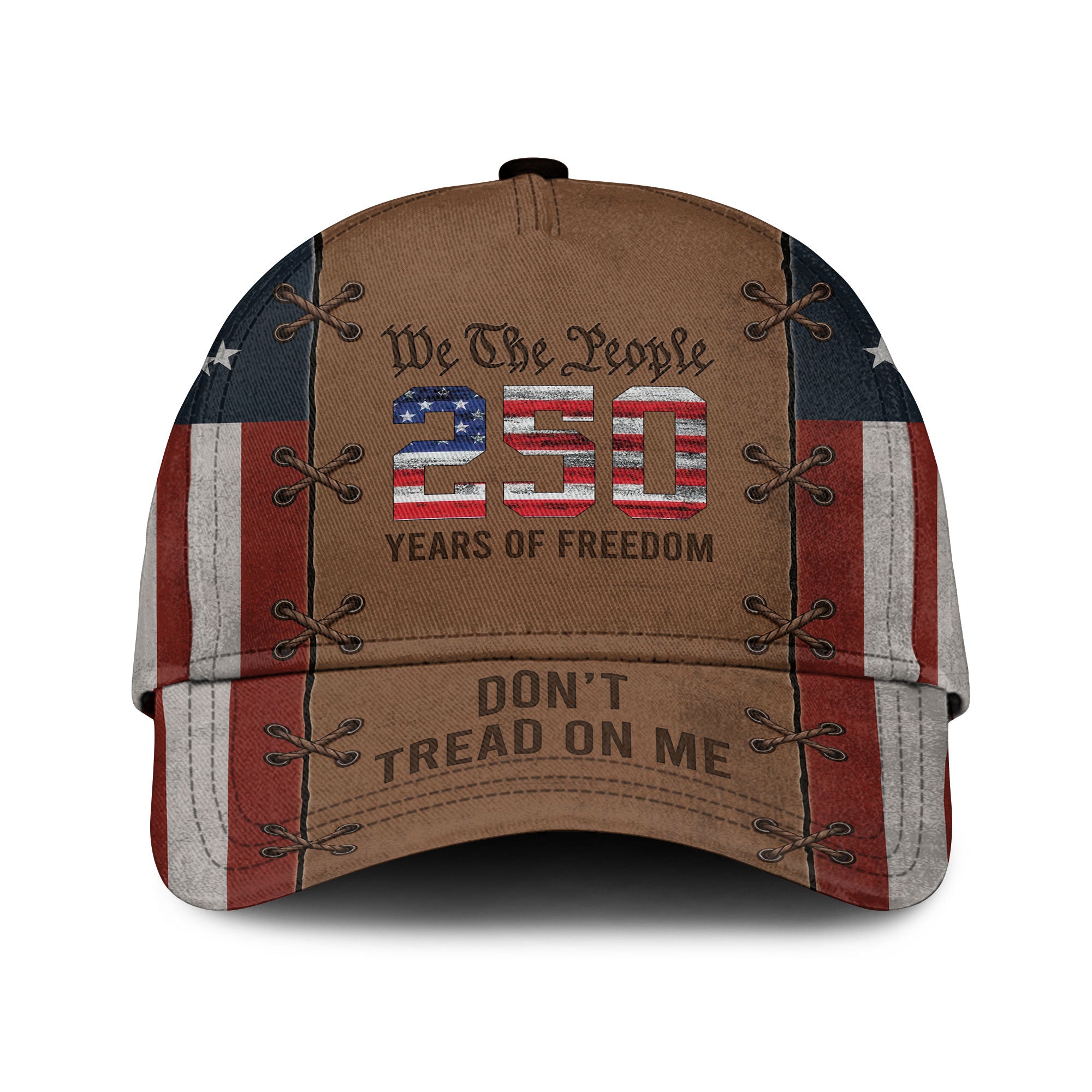We The People 250 Years of Freedom Cap, Don’t Tread On Me Patriotic American Flag Cap for Veterans & Patriots