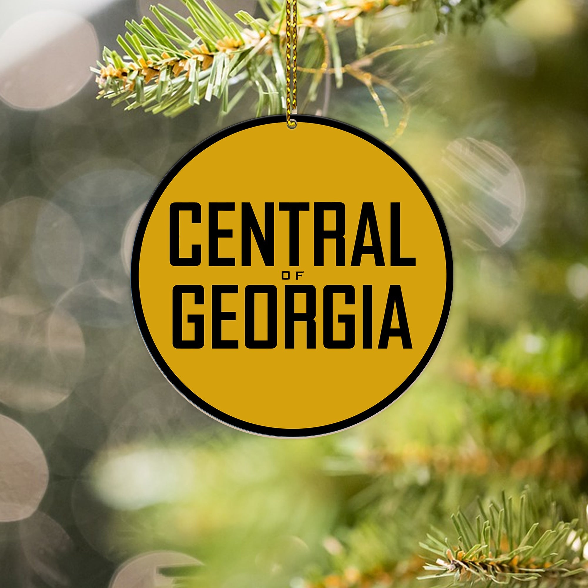 Central of Georgia Railway Ornament, Vintage Train Logo Round Christmas Tree Decoration, Retro Railway Gift for Fans