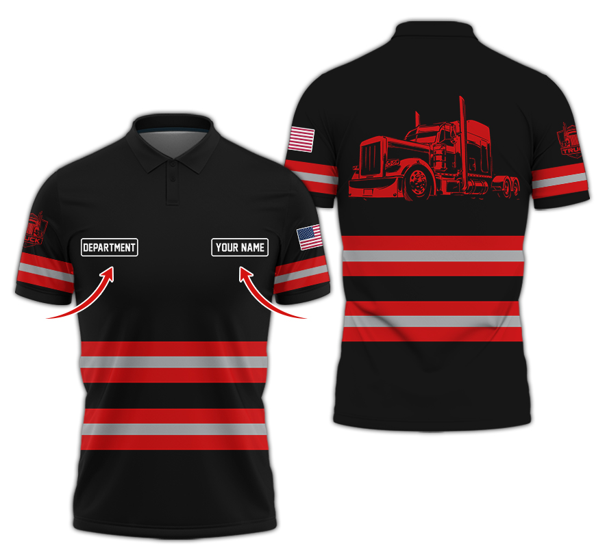 Custom Name Love Truck Shirt, Red Gift for Men, Husband, or Dad, Trucker Apparel For Men