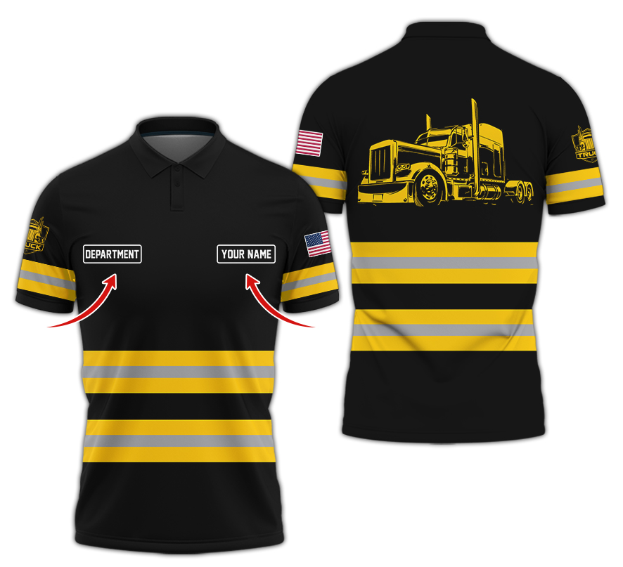 Custom Name Love Truck Shirt, Yellow Gift for Men, Husband, or Dad, Trucker Apparel For Men