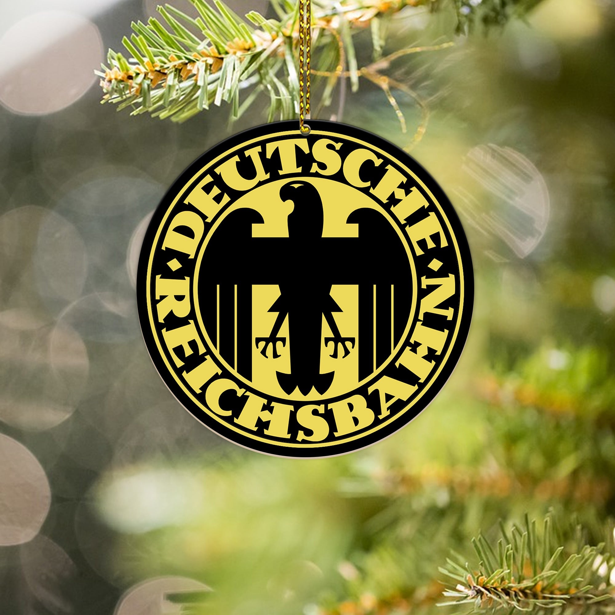 Deutsche Reichsbahn Gesellschaft Ornament, Vintage German Railway Logo Round Christmas Decoration, Retro Train Gift