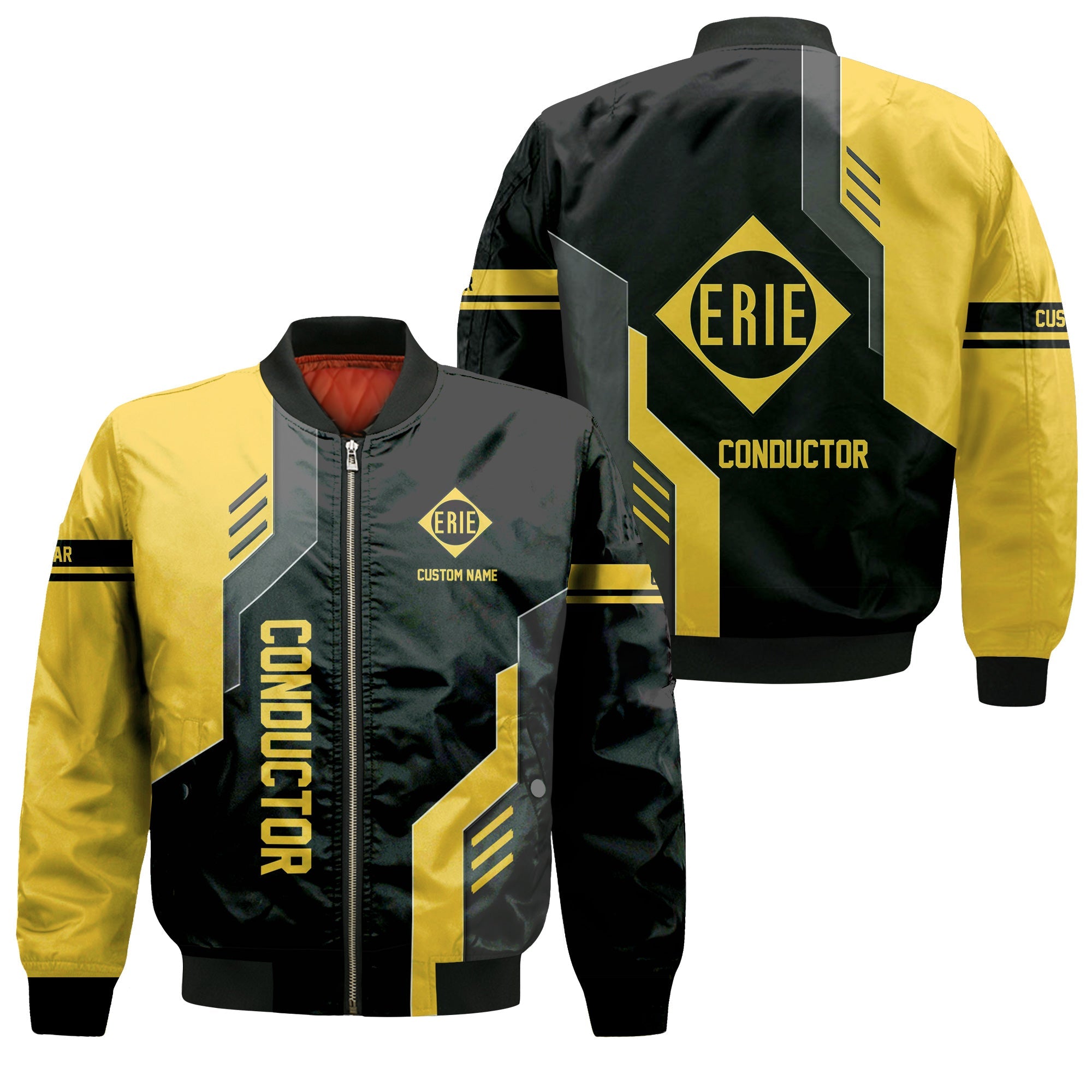 Railspirit Personalized Erie Railroad Bomber Jacket Unique Railway Style with Custom Job Train Jacket