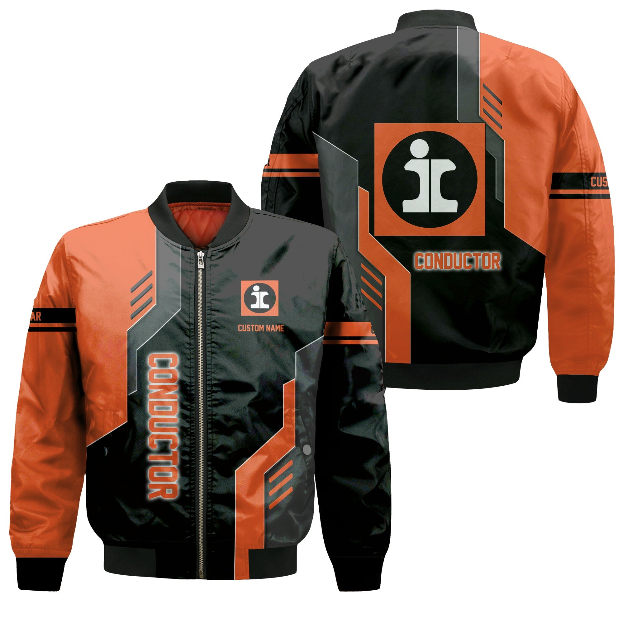 Railspirit Personalized Illinois Central Railroad Bomber Jacket Unique Railway Style with Custom Job Train Jacket
