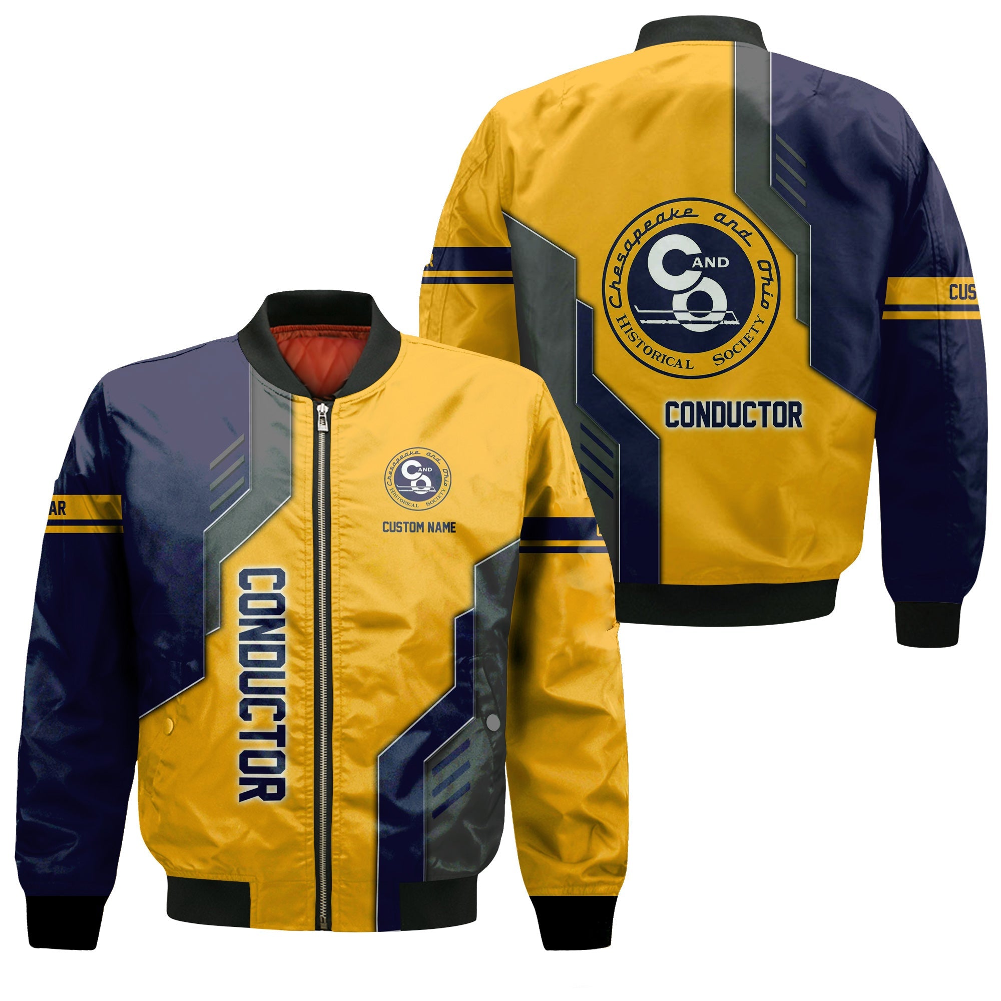 Railspirit Personalized Chesapeake and Ohio Railway Bomber Jacket Unique Railway Style with Custom Job C&O Train Jacket