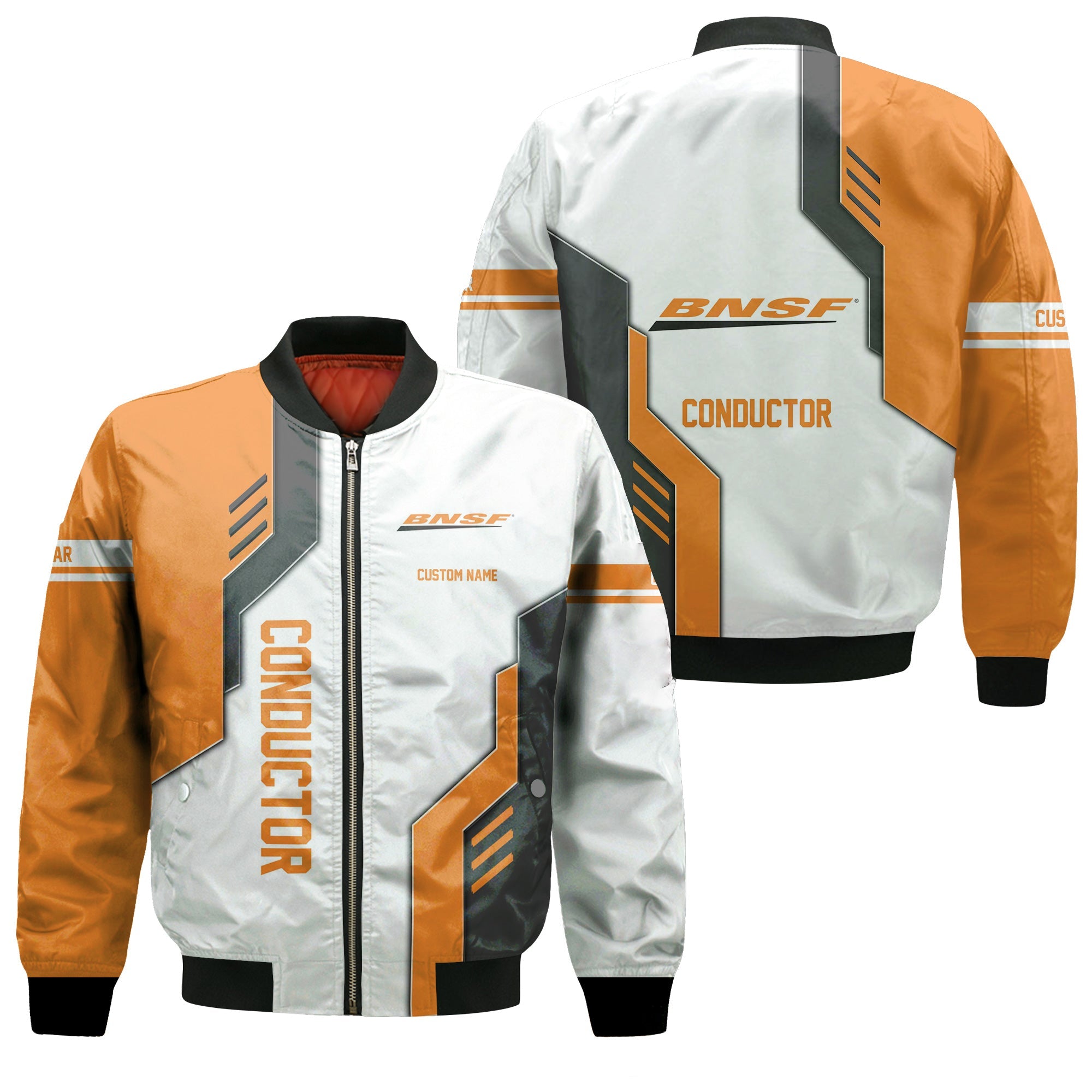 Railspirit Personalized BNSF Railway Bomber Jacket Unique Railway Style with Custom Job Train Jacket