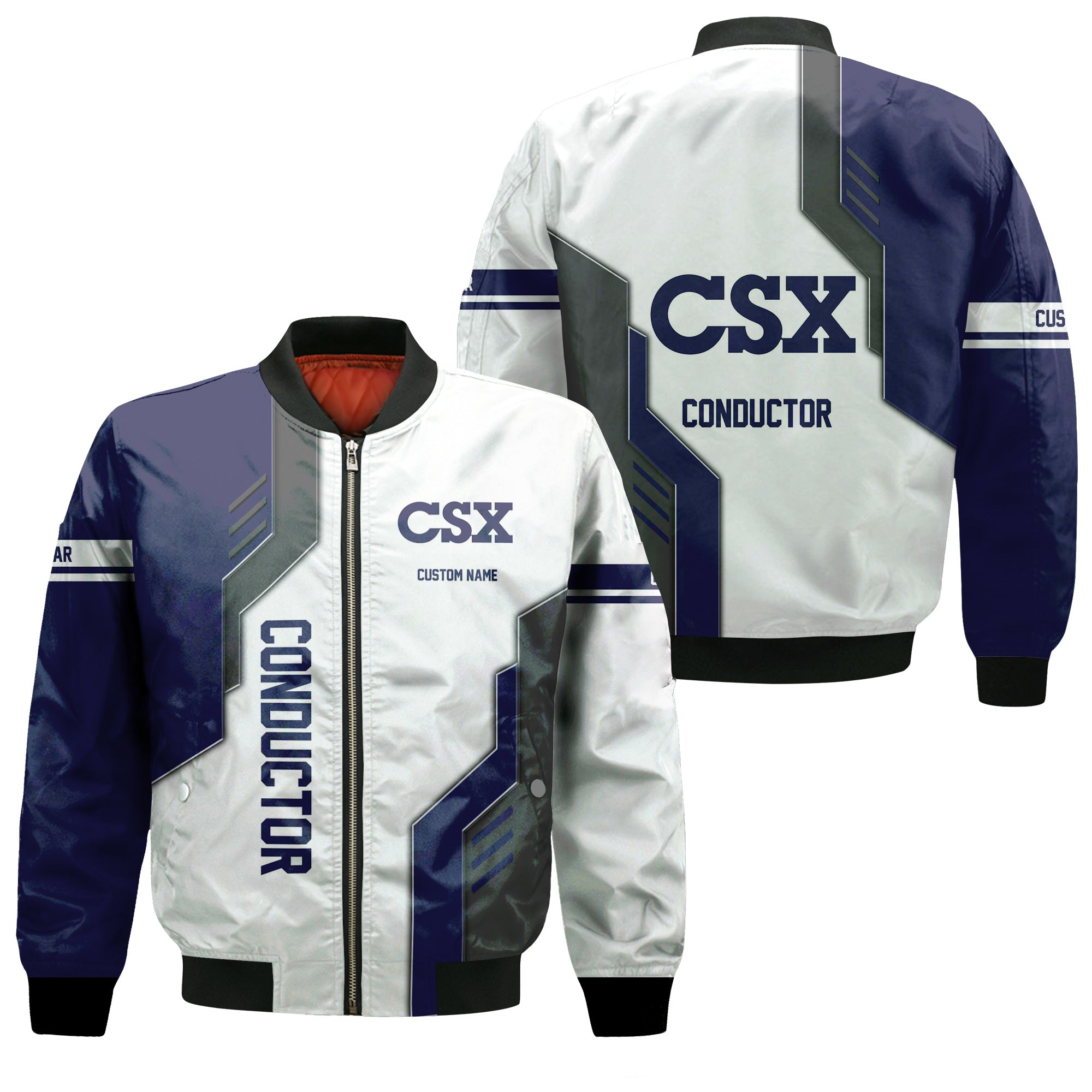 Railspirit Personalized CSX Transportation Railroad Bomber Jacket Unique Railway Style with Custom Job Train Jacket