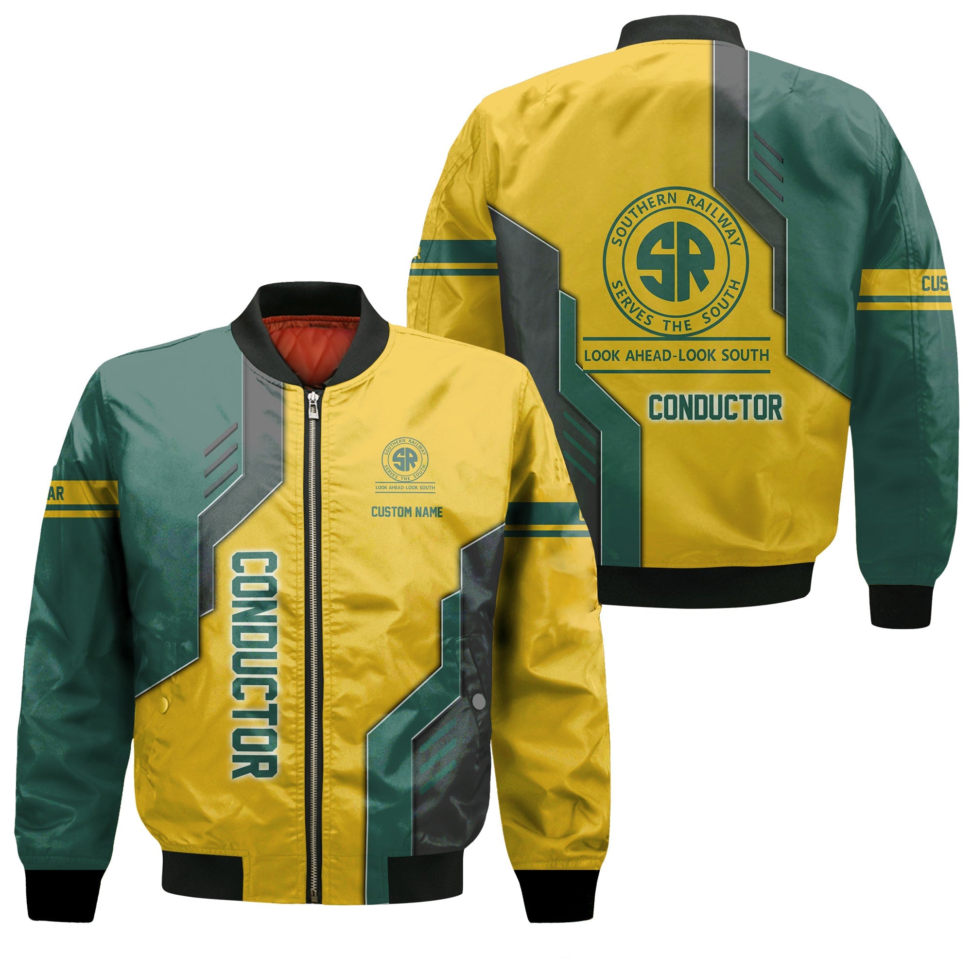 Railspirit Personalized Southern Railway U.S Bomber Jacket Unique Railway Style with Custom Job SOU Train Jacket