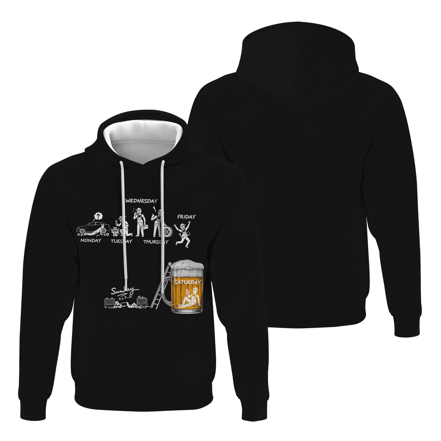 Mechanic Life Shirt, Work All Week, Drink on Weekend Funny Beer Tee for Auto Technicians & Weekend Drinkers