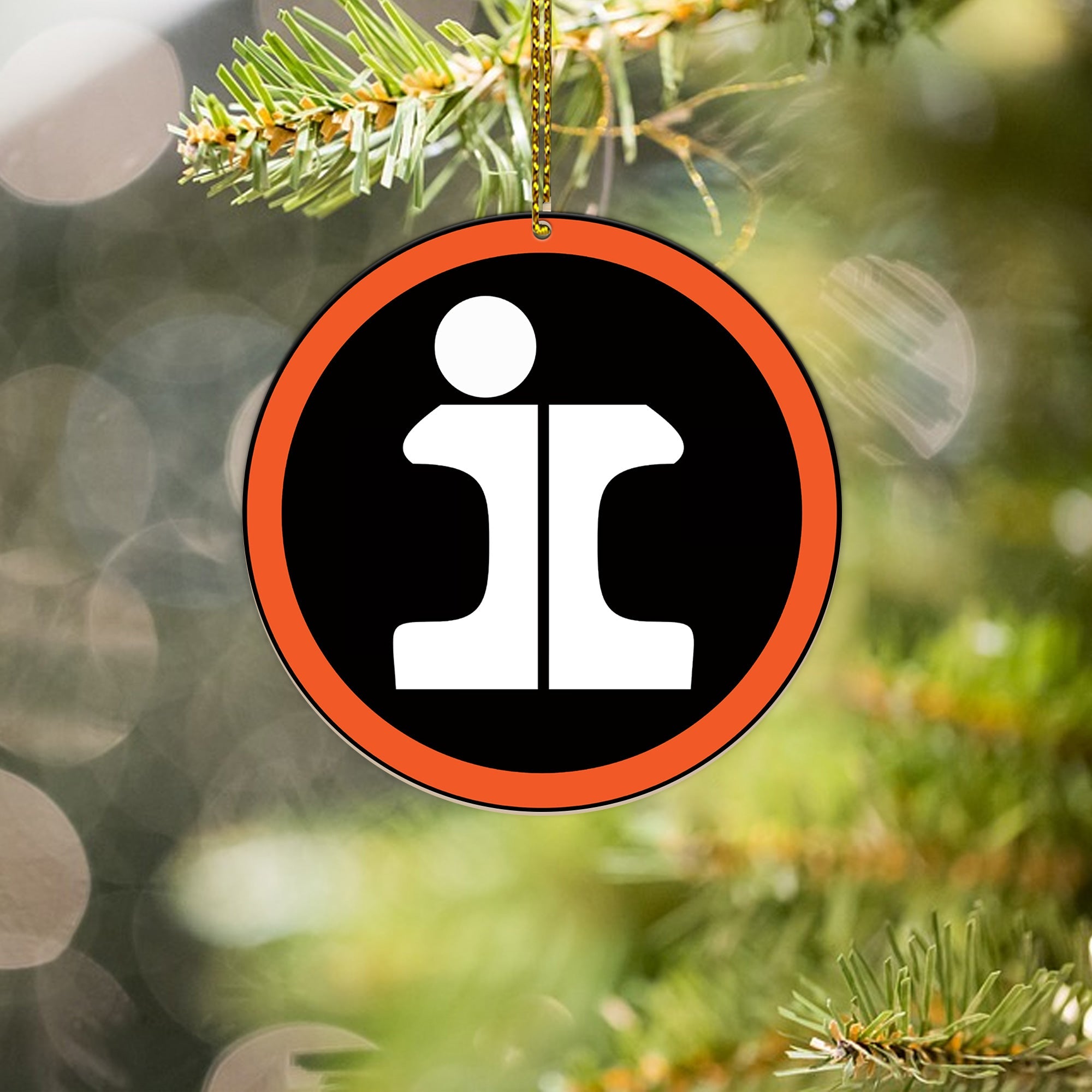 Illinois Central Railroad Ornament, Vintage Train Logo Round Christmas Decoration, Gift for Enthusiasts, Fans