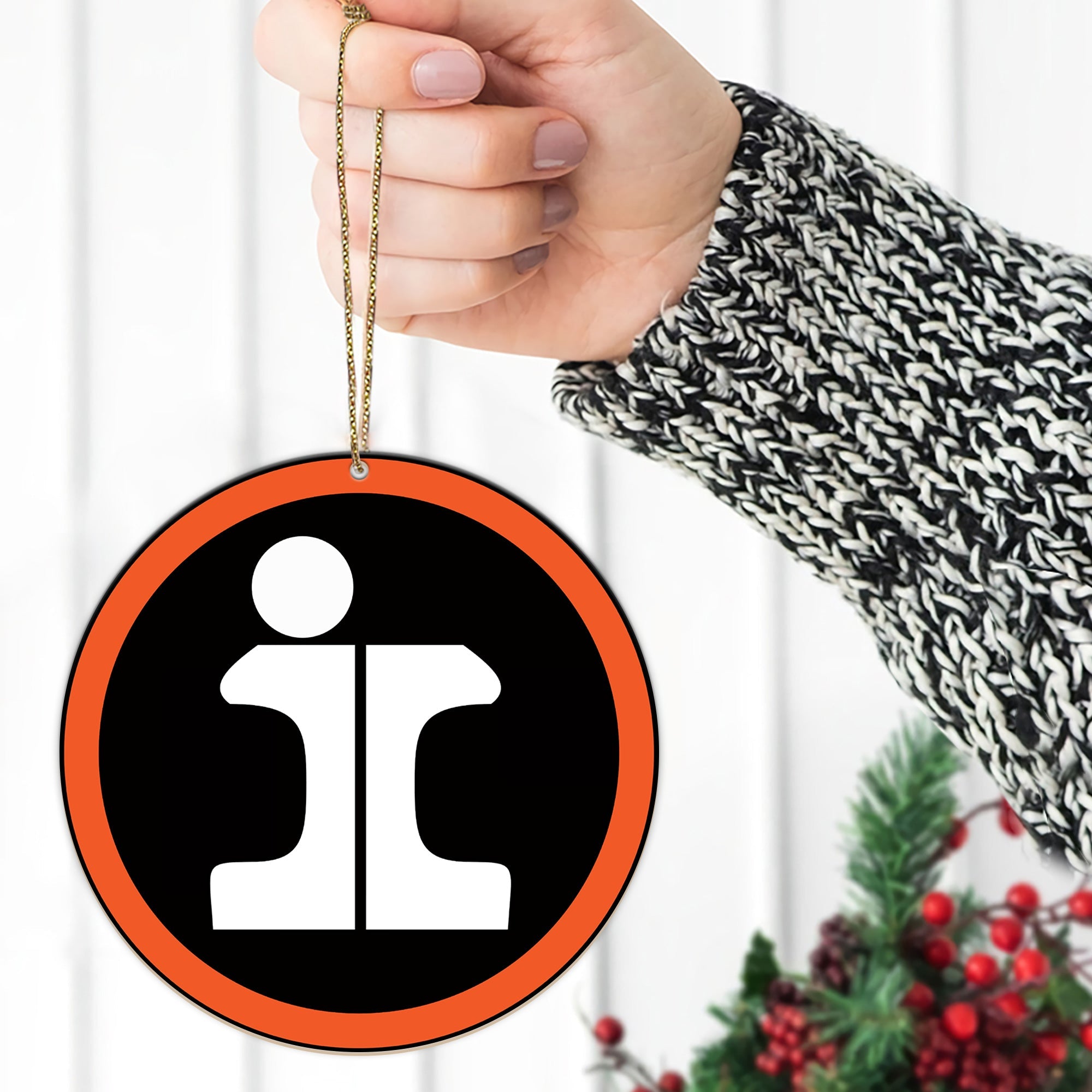 Illinois Central Railroad Ornament, Vintage Train Logo Round Christmas Decoration, Gift for Enthusiasts, Fans