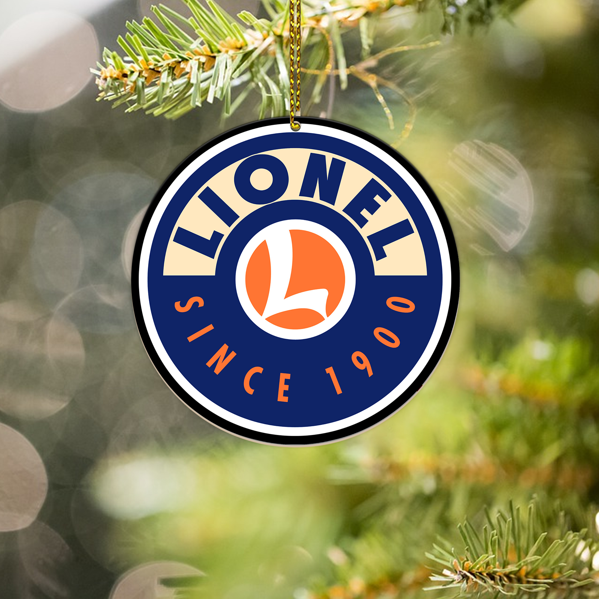 Lionel Corporation Ornament, Vintage Train Company Logo Christmas Decoration, Retro Railway Gift for Collectors