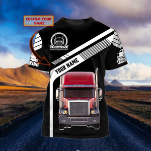 Customized Big Trucker T Shirt, Truck Driver Tee Shirt For Him, Shirt For Truckers