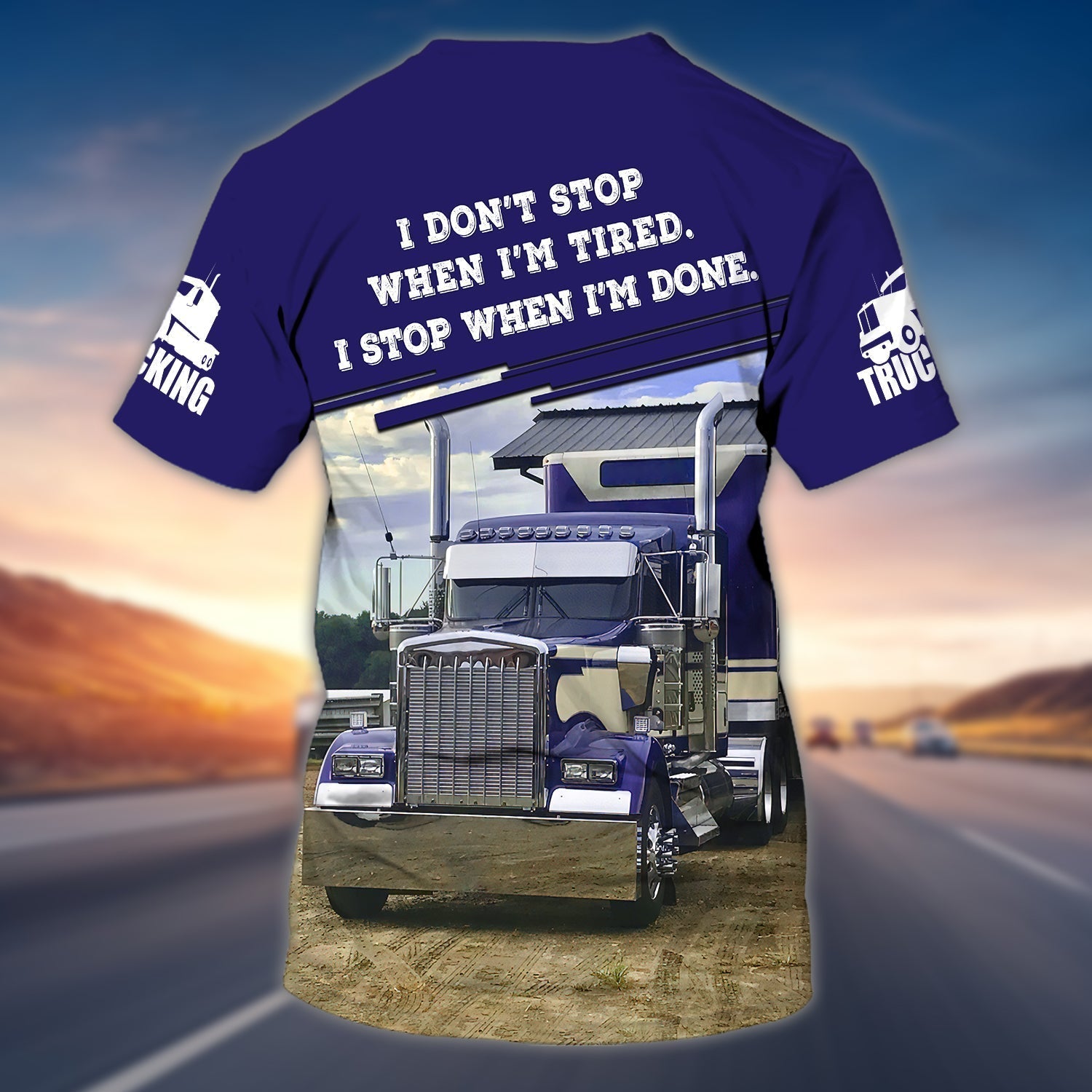 Customized 3D Print Truck On Shirt, Blue Trucker For Man T Shirt, Trucker Uniform Lasfour
